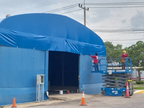 รับสร้างเต็นท์โกดังผ้าใบขนาดใหญ่